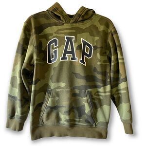 GAP‎ Logo Green Camo Pullover, Size XXL (14-16)